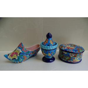 Faïence de Longwy Sabot - Moutardier - Boîte