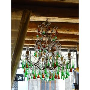 Large 6-light Murano Chandelier