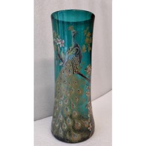 Montjoye/Legras vase au paon