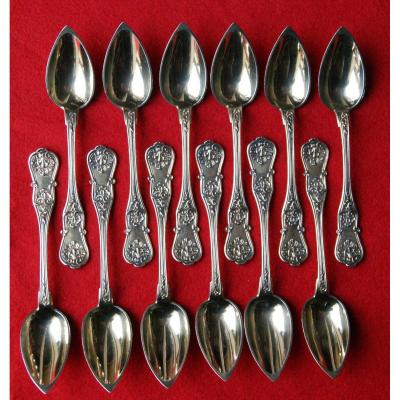 12 Small Spoons In Vermeil 20th