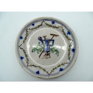 Earthenware Plate From Nevers Or Charolles 18th