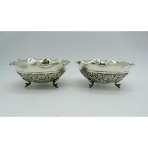 Paire De Coupes En Argent Japon Fin 19ème/1900