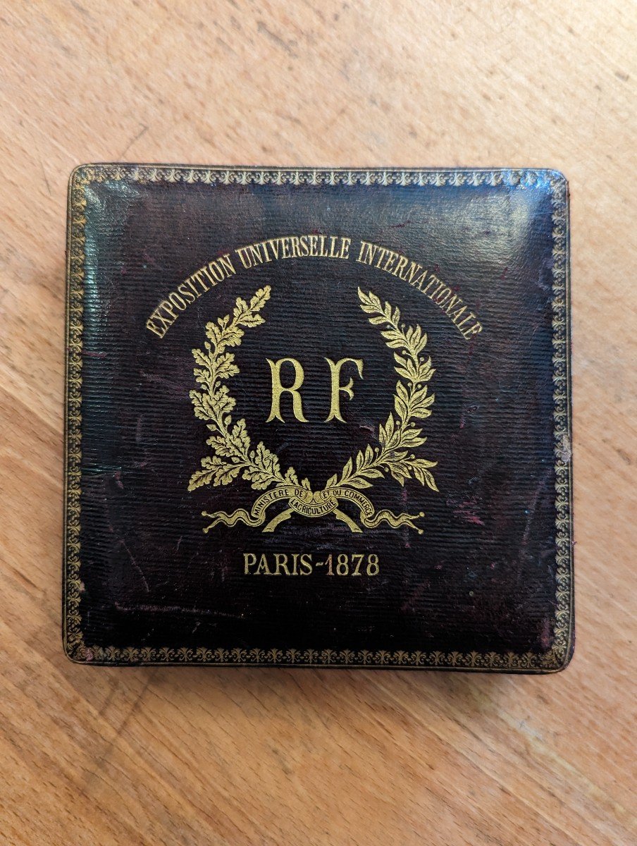 Large Commemorative Medal: Universal Exhibition 1878, Paris, By Oudiné-photo-1