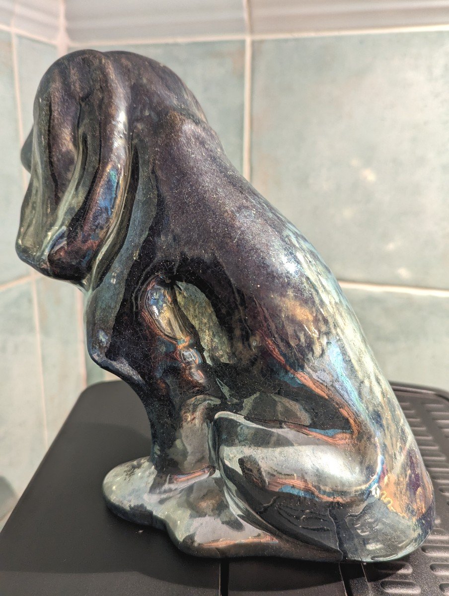 Chien Charles Virion-Grès flammé de Rambervillers-Céramique Art Déco-photo-3