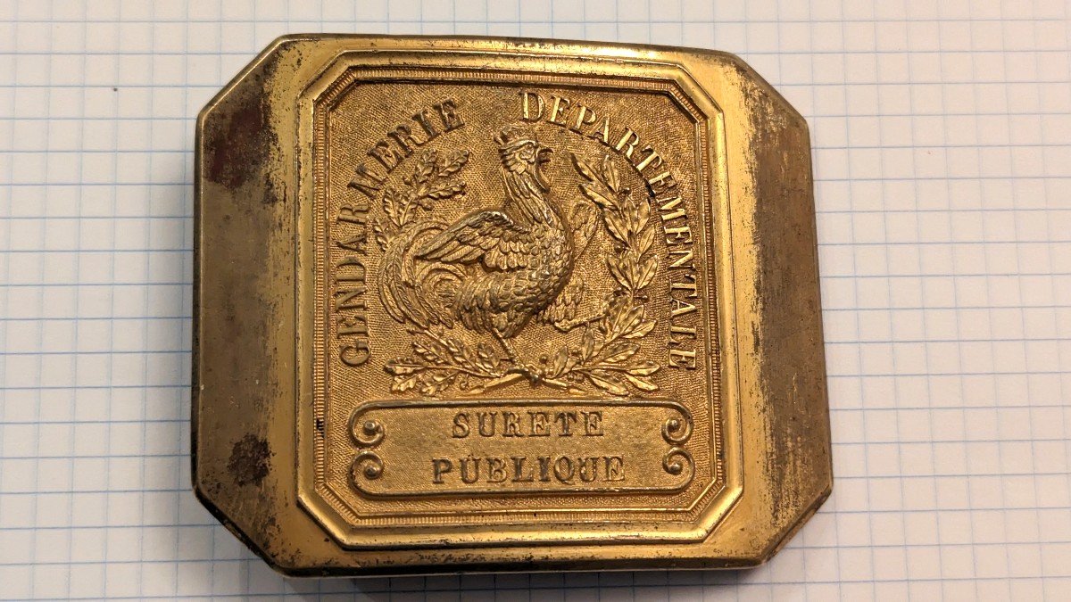 Boucle de ceinturon d'Officier de la Gendarmerie Départementale-1831-Coq