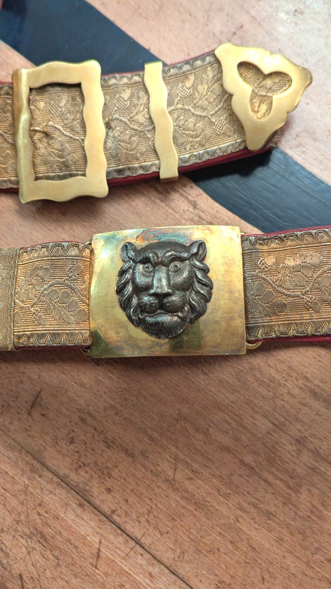 19th Century Belt And Its Cartridge Pouch Banner For Children-photo-2