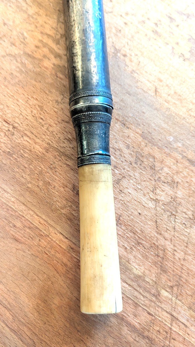 Couteau de type Dha-Vietnam-Argent et ivoire-photo-3