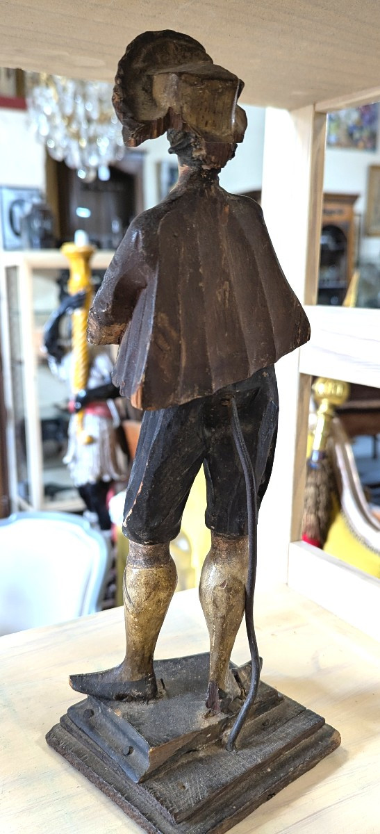 18th Century Statue, In Carved And Polychromed Wood - 1790 - Folk Art -photo-1