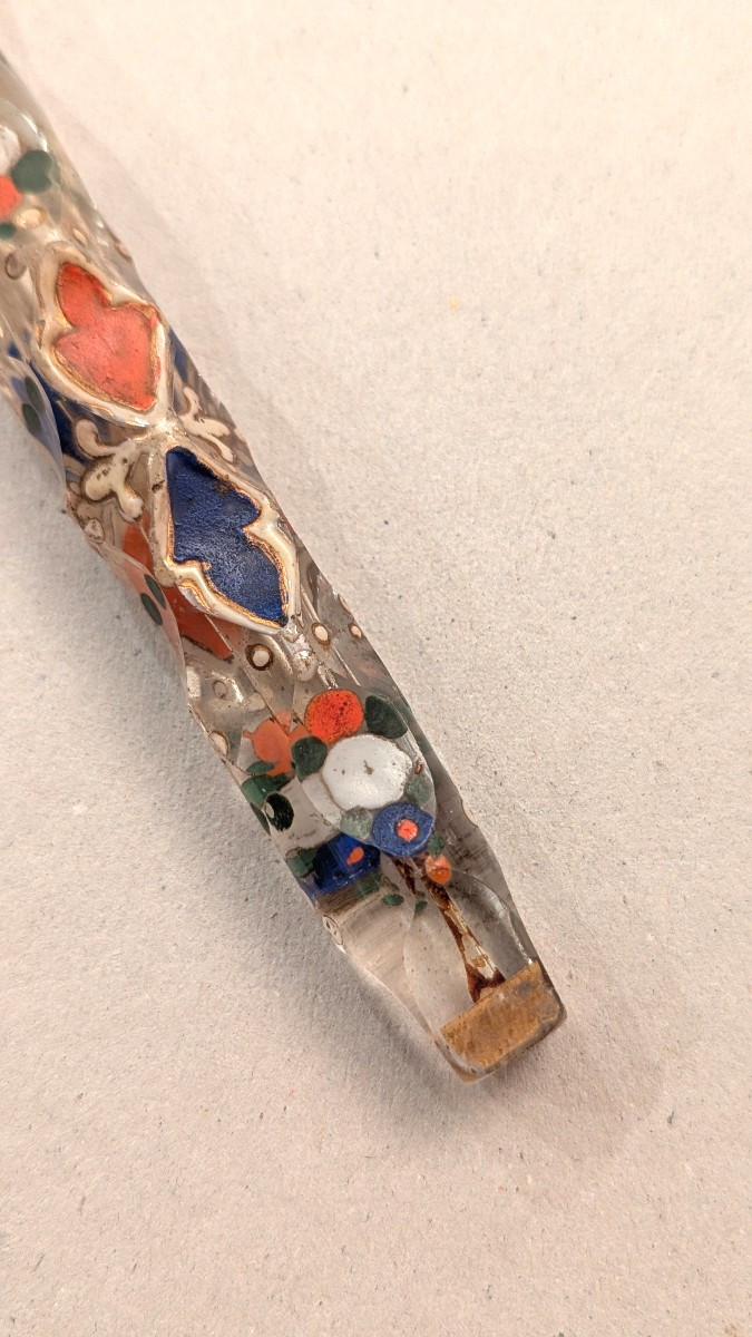 18th Century Perfume Bottle In Cut And Enamelled Glass - Corsetière - Lavender-photo-3