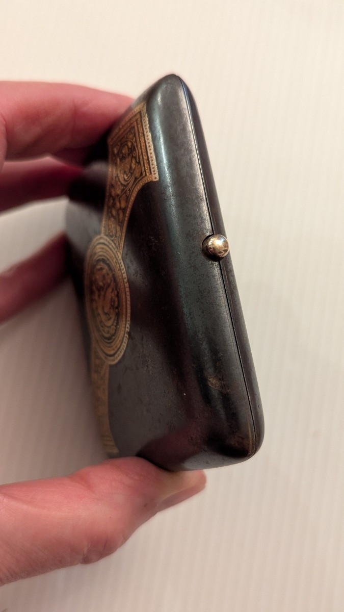 Cigarette Holder And Matching Pyrogen - Toledo Damascened Steel-photo-3