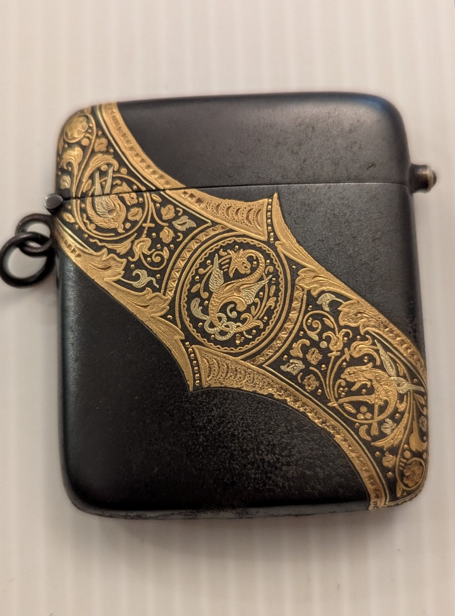 Cigarette Holder And Matching Pyrogen - Toledo Damascened Steel-photo-4