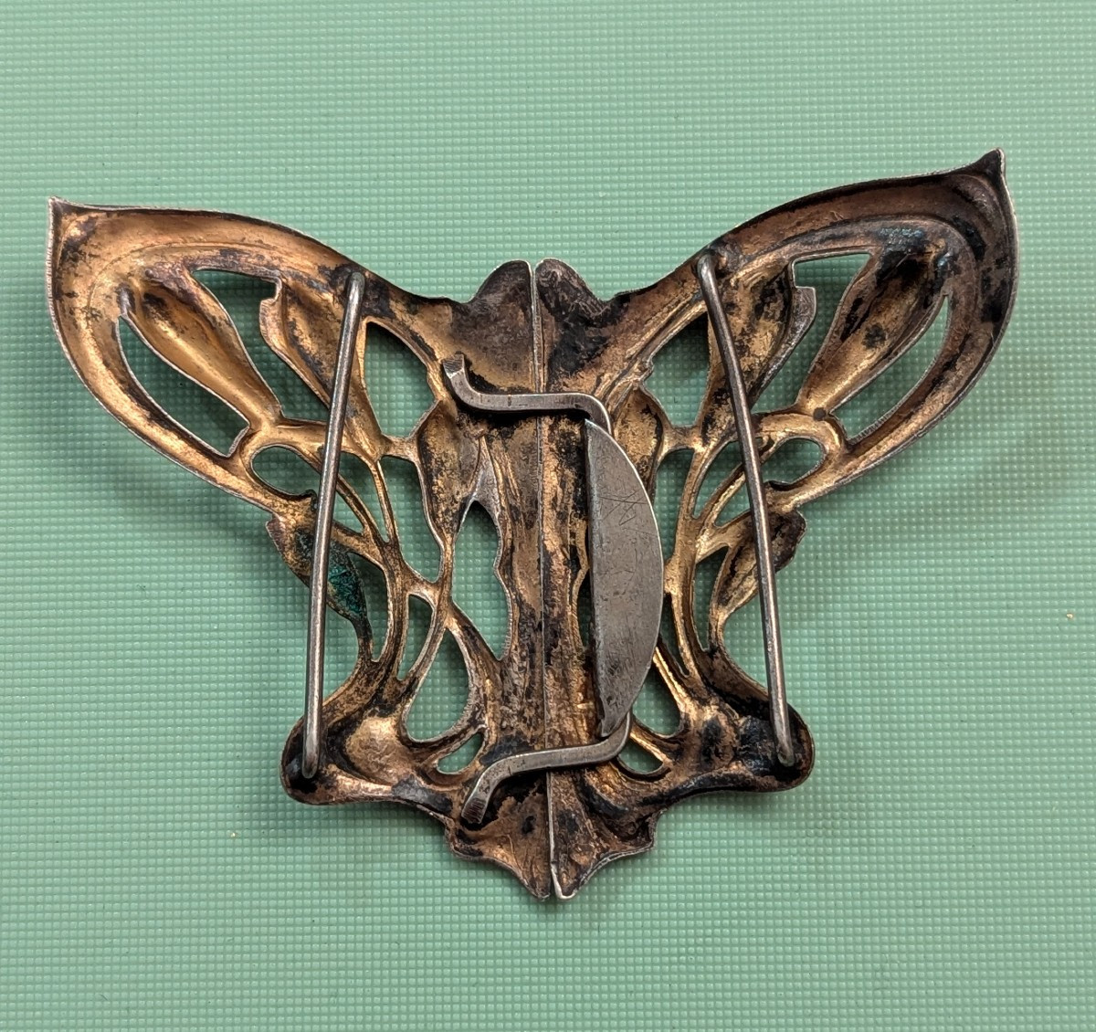 Boucle de ceinture Art Nouveau, en argent massif-Fleurs-photo-3