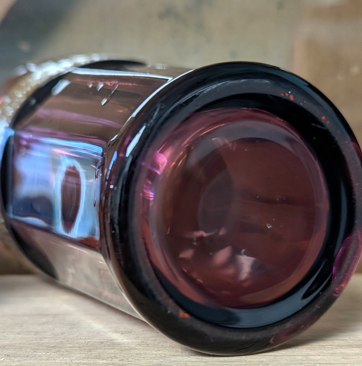Art Deco Vase, Amethyst Color With Gilding, Moser-photo-3
