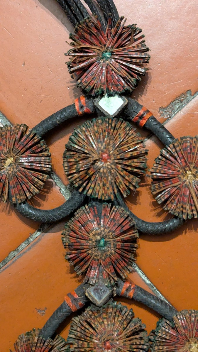 Imposant collier Touareg, en cuir et miroir-Art Populaire-Bijou-photo-4