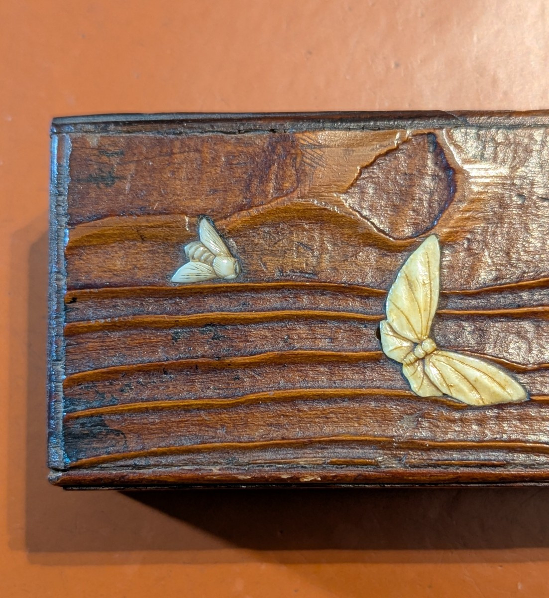 Carved Wooden Stamp Box - Japan - Shibayama-photo-3