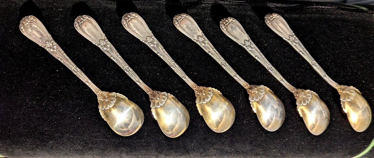 6 Cuillères pour oeuf coque, en argent massif-Tiffany & Co-photo-2