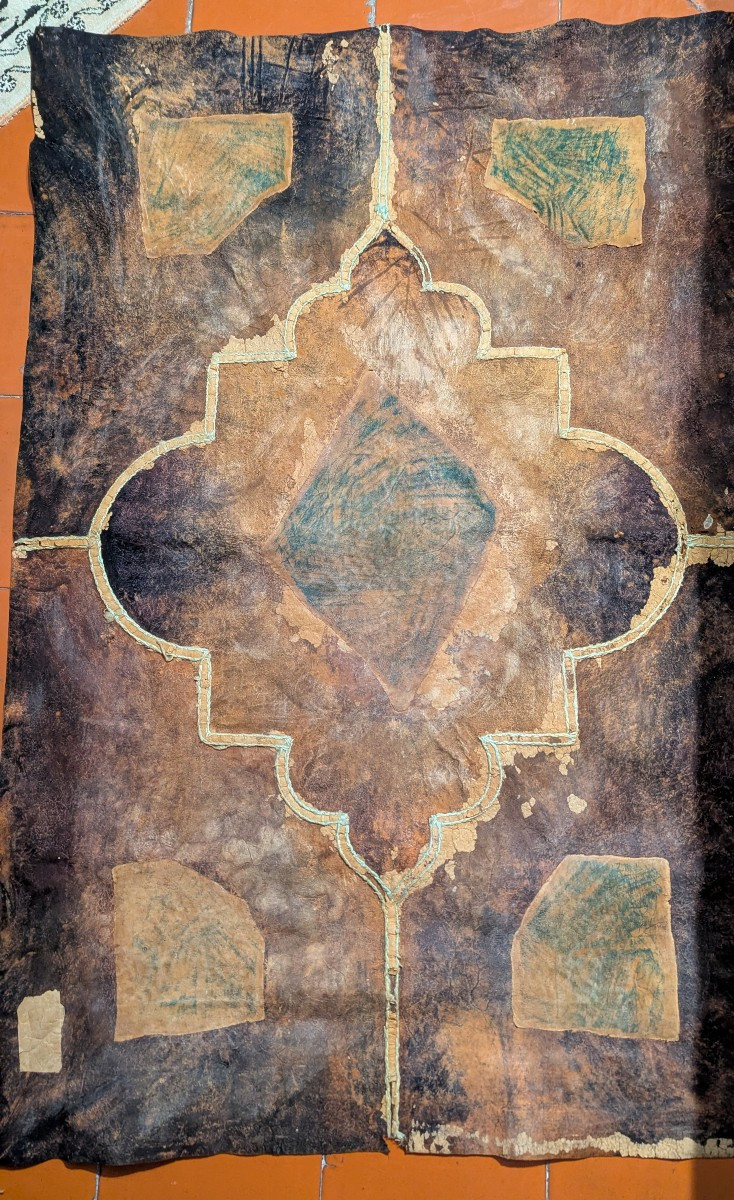Tapis 19ème, en cuir entièrement découpé en surface-Art Islamique-photo-4
