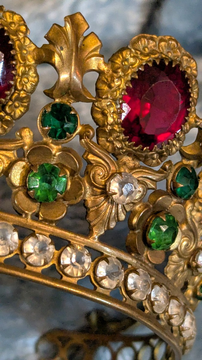 Couronne pour statue religieuse, 19ème-Vierge-Bijou d'opéra