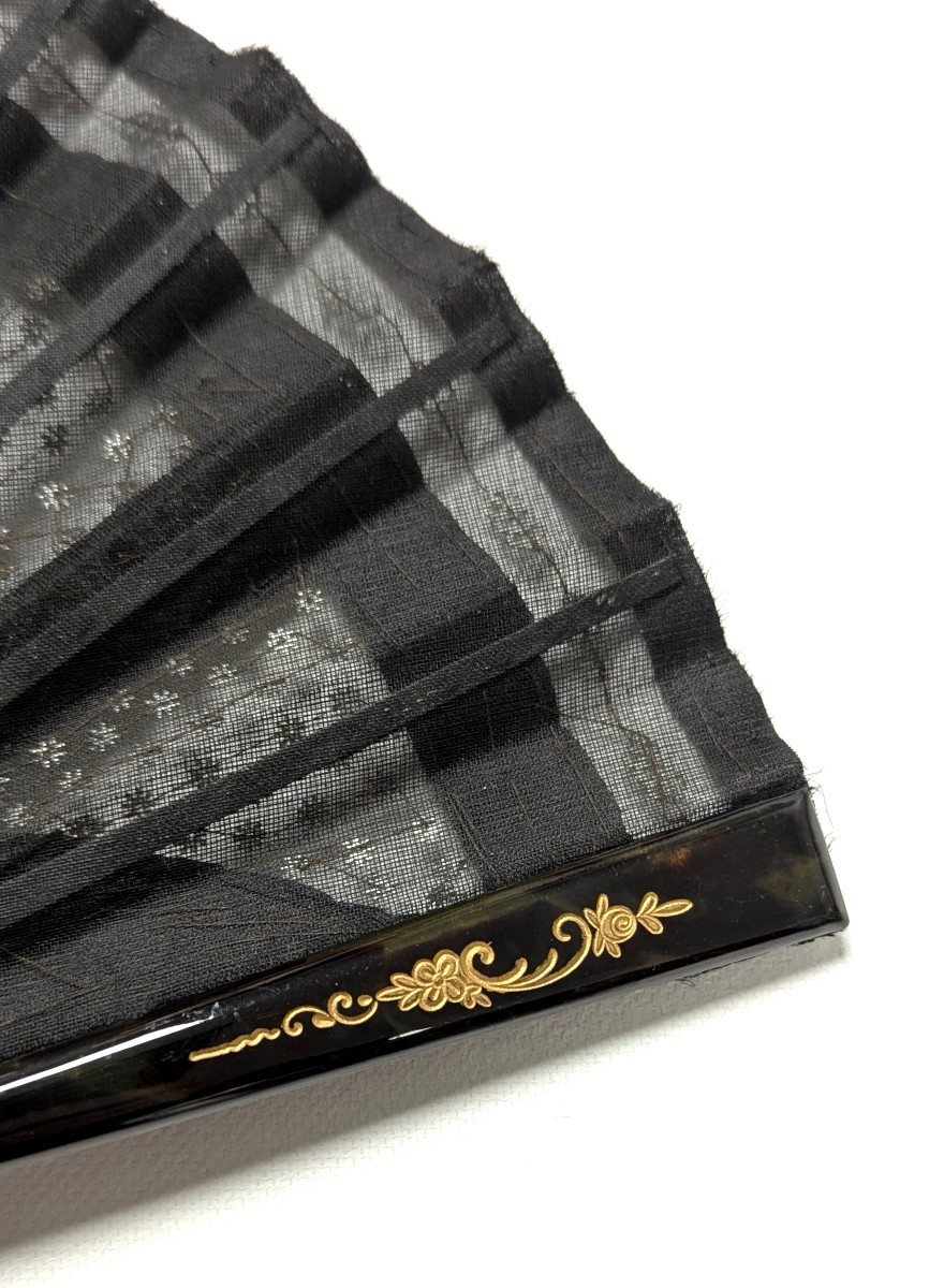 Tortoiseshell Fan With Inlays And Gold Sequins - 19th Century-photo-2