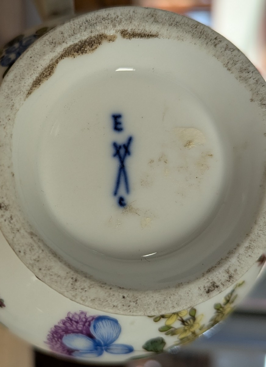 Cafetière égoïste, en porcelaine peinte de fleurs-Meissen-photo-2