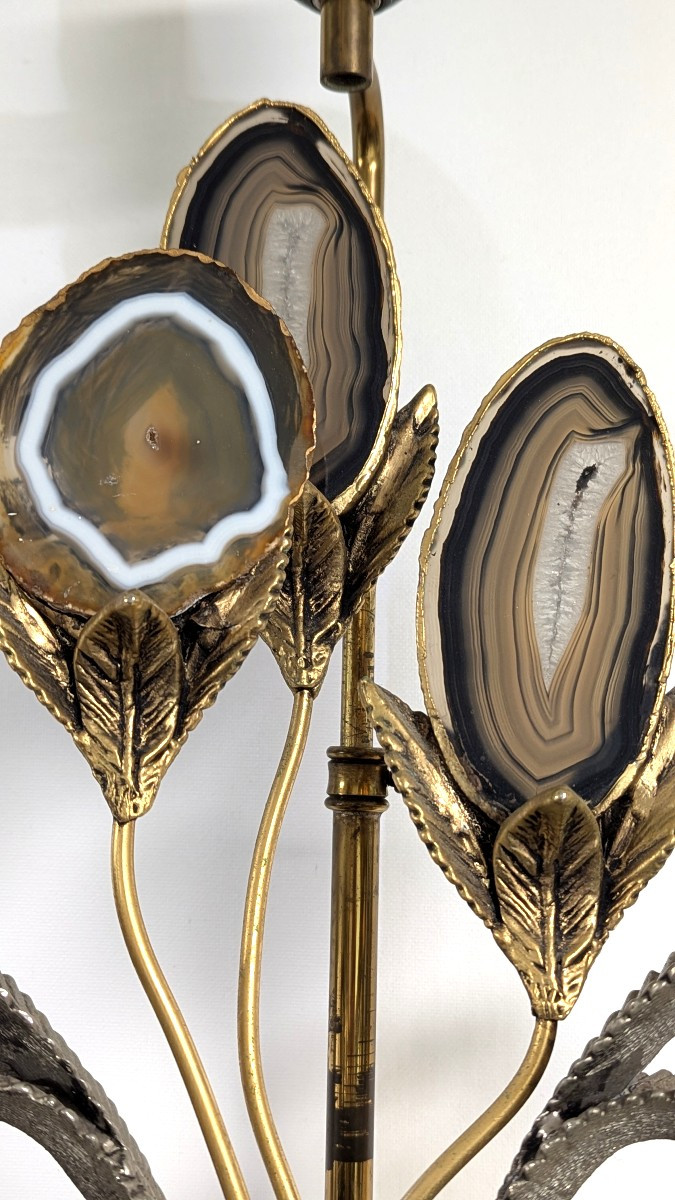 Lampe de table, attribuée à Willy Daro-Bronze et agate-Design 70-photo-2