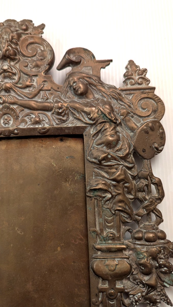 Imposing 19th-century Bronze Frame - Mirror - Painting-photo-2