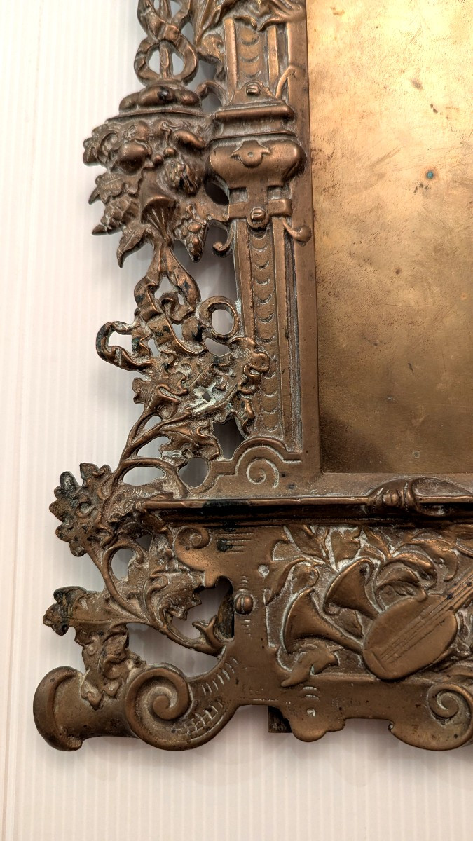 Imposing 19th-century Bronze Frame - Mirror - Painting-photo-3