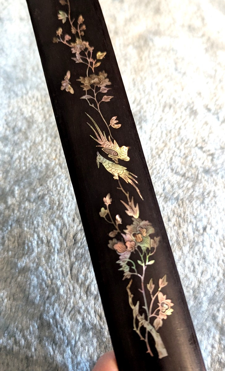 Tourne page, en bois et nacre-Indochine-Ouvre lettre-photo-4