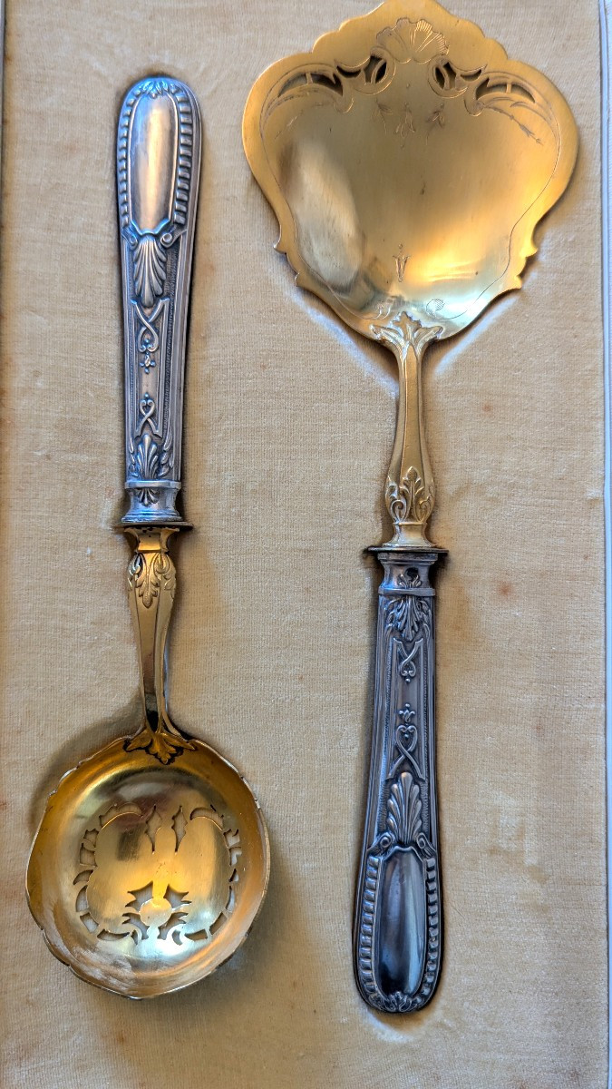 Two-piece Strawberry Serving Set, Silver And Gold-tone Metal-photo-2