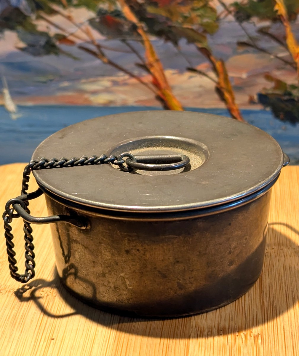 Miniature Empire Mess Tin, Model 1852 - Silver-plated Metal By Victor Saglier