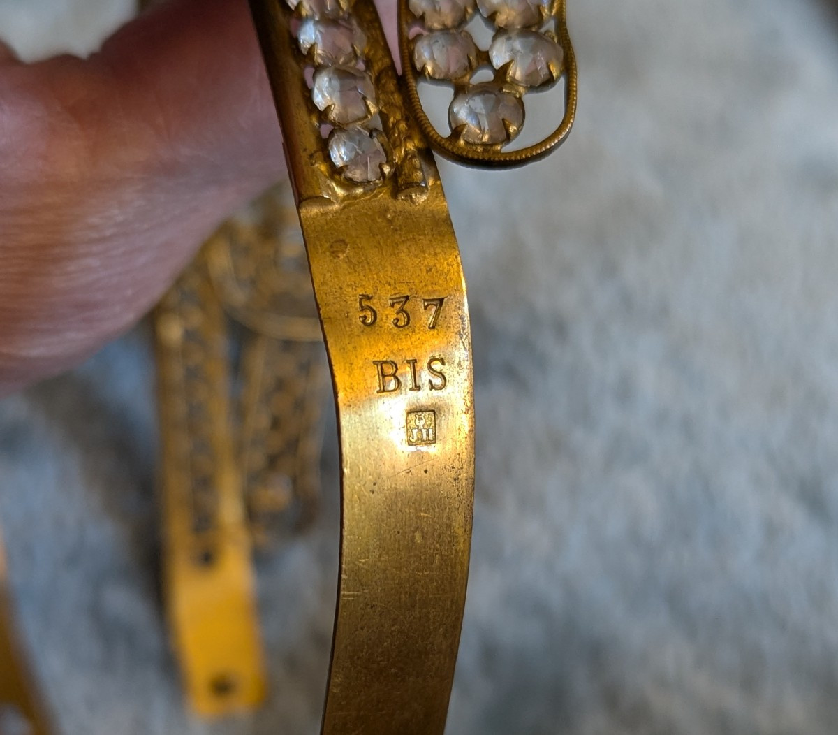 Couronne de statue de vierge, 19ème, en strass-Bijou de tête-photo-3