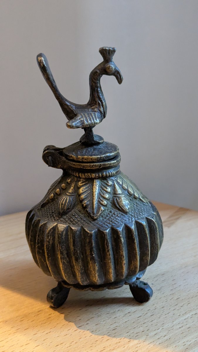 Encrier 19ème, en bronze-Inde Moghole-Objet ethnique-photo-3