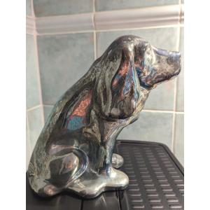 Dog Charles Virion-flamed Stoneware From Rambervillers-art Deco Ceramic