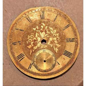English Pocket Watch Dial, In Solid Gold - Mechanism Signed Incomplete