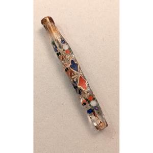 18th Century Perfume Bottle In Cut And Enamelled Glass - Corsetière - Lavender