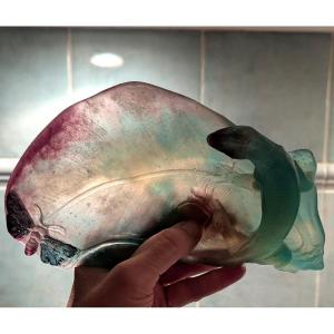 Daum Glass Paste Cup - Lizard Model - Large Model 