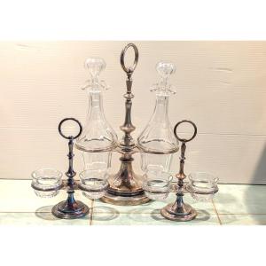 Oil And Vinegar Set And Pair Of Christofle Salt Cellars