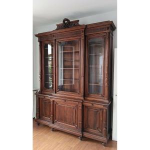 19th-century Castle Library—rosewood Display Cabinet 