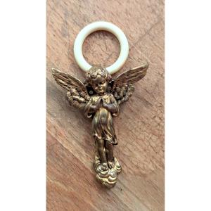 Guardian Angel Or Cradle Ring, Made Of Bronze And Ivory