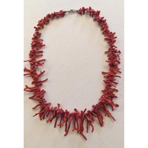 Collier vintage, très fourni-Branches de corail