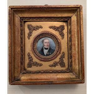 19th-century Miniature—portrait Of A Man With Decorations