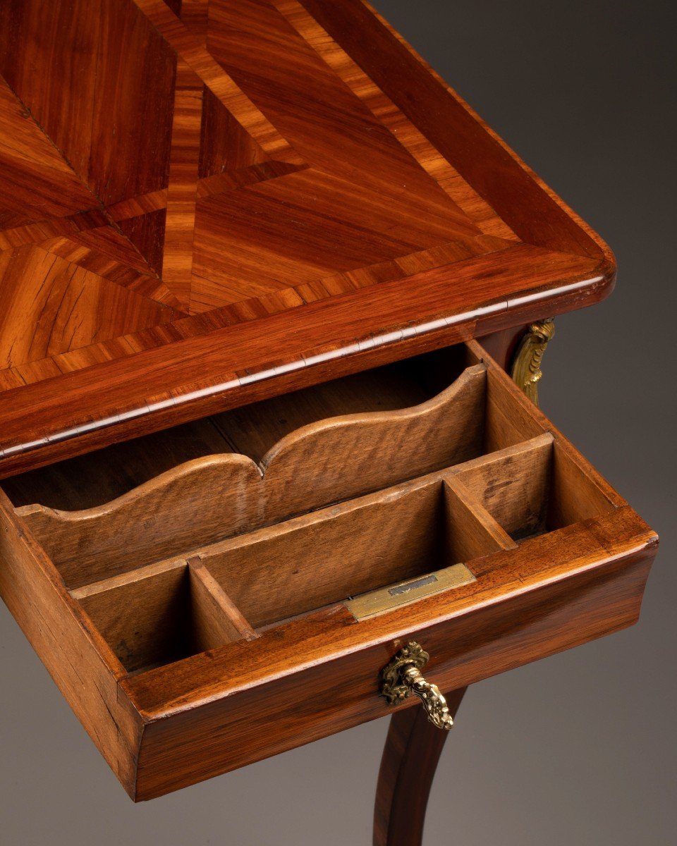 Veneer Salon Table Louis XV Period-photo-3