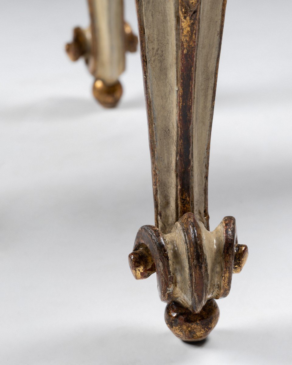 Stool In Lacquered And Gilded Wood Italy Eighteenth Century-photo-3
