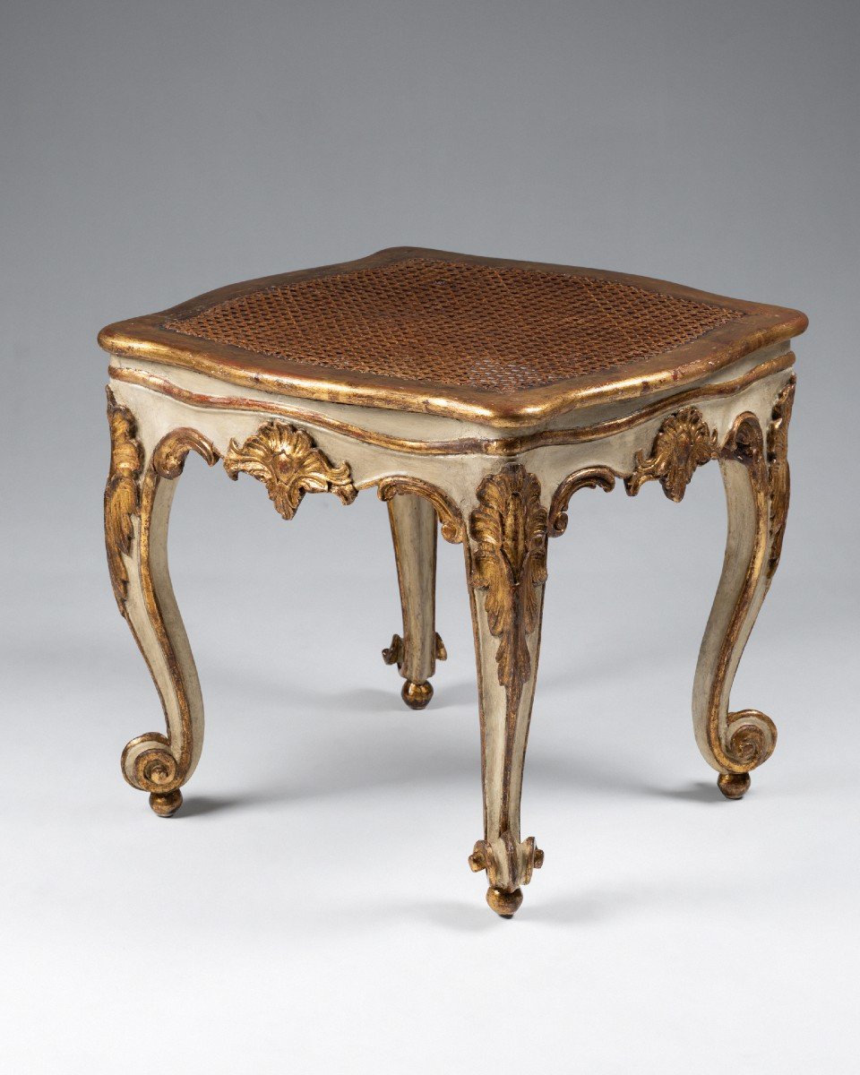 Stool In Lacquered And Gilded Wood Italy Eighteenth Century-photo-6
