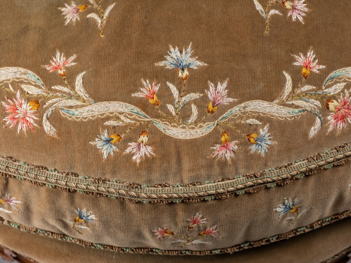 Fauteuil "coin De Feu" Estampillé C L. Burgat   Epoque Louis XV-photo-5
