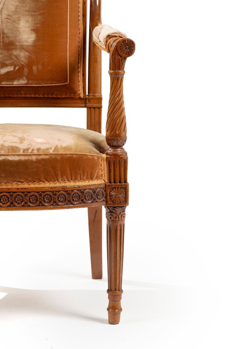 Fauteuil à Coiffer En Acajou   Epoque Louis XVI-photo-1