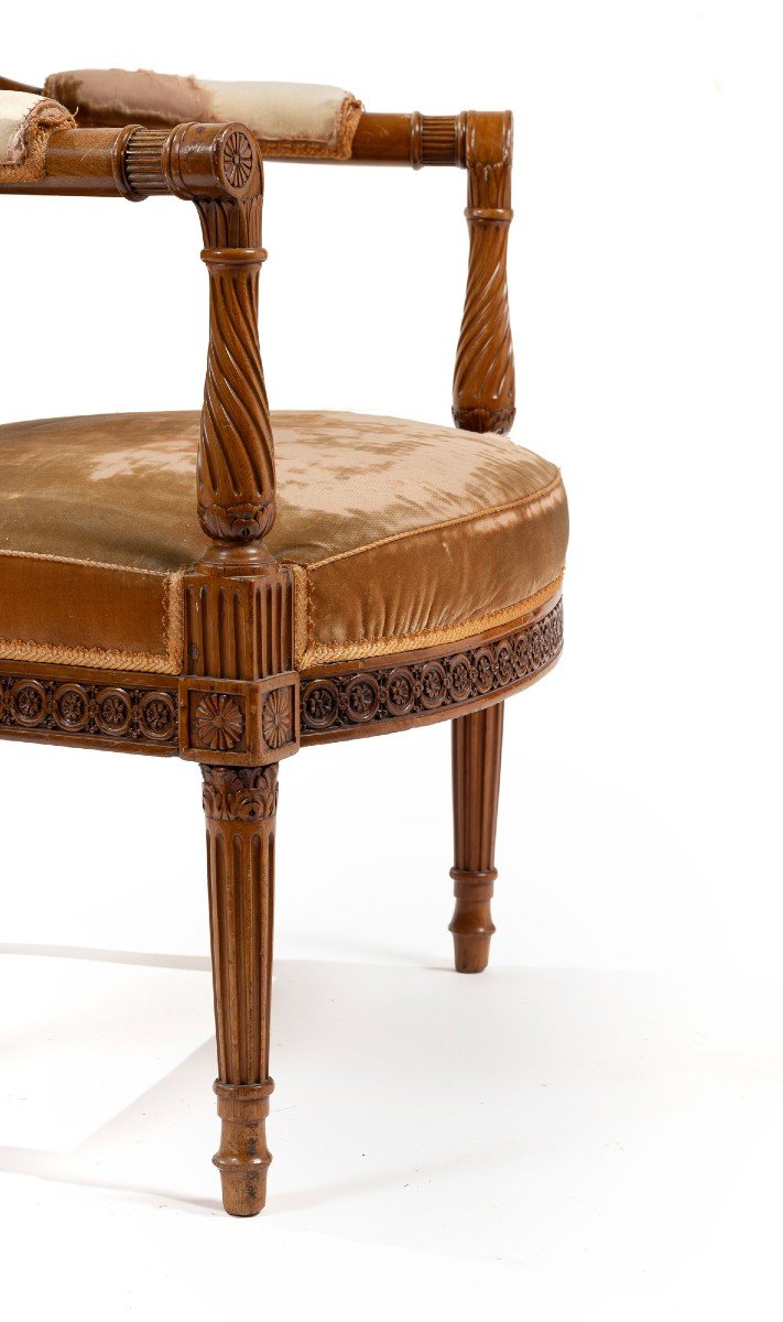 Fauteuil à Coiffer En Acajou   Epoque Louis XVI-photo-2