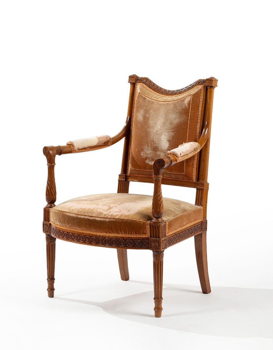 Fauteuil à Coiffer En Acajou   Epoque Louis XVI
