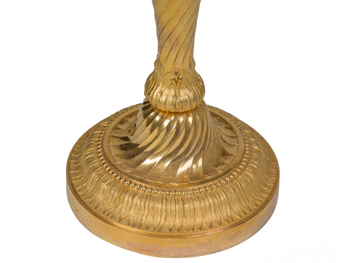 Pair Of Gilt Bronze Candelabras, Louis XVI Period-photo-4
