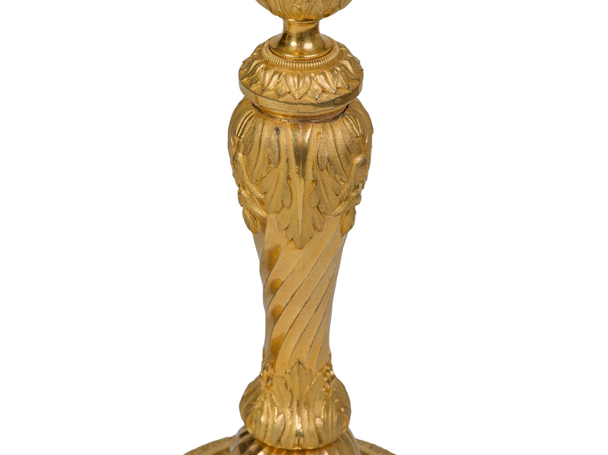 Pair Of Gilt Bronze Candelabras, Louis XVI Period-photo-2